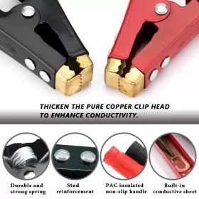 431246471620 HERMIA Pure Copper Jumper Cables Boost Clamp Car #3