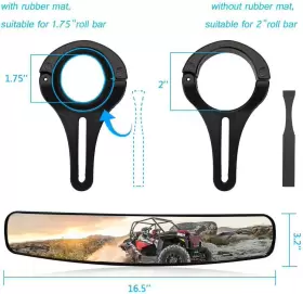 445015246228 SZBRT Rear View Mirror Race Convex Clamp Utv #2