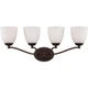Nuvo Patton 4 Light Vanity Fixture w/ Frosted Glass, Prairie Bronze - 60-5134