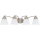 Nuvo Lighting Empire 4 Light 29" Vanity, Frosted White/Brushed Nickel - 60-3277