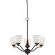 Nuvo Patton 5 Light Chandelier, Frosted Glass, Prairie Bronze - 60-5135
