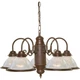 Nuvo 5 Light 22" Chandelier w/ Clear Ribbed Shades, Old Bronze - SF76-445
