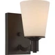Nuvo Lighting Laguna 1 Light Vanity with White Glass, Aged Bronze - 60-5921