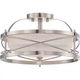 Nuvo Ginger 2 Light Semi Flush w/ Etched Opal Glass, Brushed Nickel - 60-5331