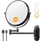 Auxmir 1X/30X Wall Mounted Lighted Makeup Mirror, 8" Rechargeable Double-Side...