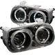 ANZO Fits 1994-1997 Acura Integra Projector Headlights W/ Halo Black 121003