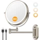 Auxmir 1X/30X Wall Mounted Lighted Makeup Mirror, 8" 3200 mAh Rechargeable Do...