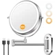 Auxmir 1X/30X Wall Mounted Lighted Makeup Mirror, 8" Rechargeable Double-Side...