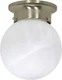 Nuvo Lighting 60/257 Nickel Single Light 6"W Flush Mount Ceiling Fixture