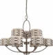 Nuvo 60-4730 - Hazel Bronze Chandelier with Khaki Fabric Shades/Cream Diffuser