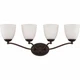 Nuvo 60-5134 - 4-Lights Vanity Fixture in Prairie Bronze with Frosted Glass