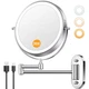 Auxmir 1X/30X Wall Mounted Lighted Makeup 12.2"L x 9.5"W, 8&lsquo;&rsquo;30x-chrome 