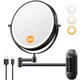 Auxmir 1X/30X Wall Mounted Lighted Makeup Mirror, 8" Rechargeable Double-Side...