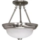 Nuvo Lighting 60/200 Brentwood Semi-Flush Mount Brushed Nickel
