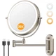 Auxmir 1X/30X Wall Mounted Lighted Makeup Mirror, 8" 3200 mAh Rechargeable Do...