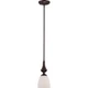 Nuvo 60-5137 - 1-Light Mini Pendant Light in Prairie Bronze with Frosted Glass