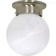 SATCO Nuvo 1-Light Brushed Nickel Flush Mount with Alabaster Glass 60/257