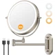 Auxmir 1X/30X Wall Mounted Lighted Makeup Mirror, 8" 3200 mAh Rechargeable Do...