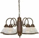 Nuvo 76-445 - 5-Lights 22" Old Bronze Chandelier with Clear Ribbed Shades