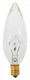Satco A3620 130V Torpedo Candelabra Base 15-Watt B9.5 Light Bulb, Clear