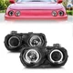 Anzo 121003 Black Clear Lens Projector Headlight w/ Halo for 94-97 Acura Integra