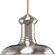 Progress Lighting P5024 Nickel Brookside Single Light 12"W Pendant