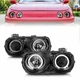 ANZO 121003 Projector Headlights Lamp w/Halo Black for 94-97 Acura Integra