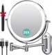 Auxmir 1X/20X Wall Mounted Makeup Mirror 11"L x 15.7"W, Bright Chrome-20x 