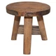 Bowery Hill Compact Round Solid Mahogany Wood Stool on Brown